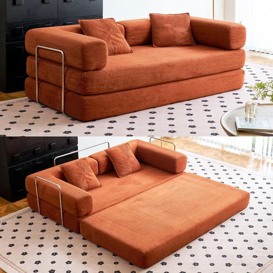Compression Sofas - Convertible Floor Sofa Bed - with Pillow Back Support Armrest - Comfy Foldable Sofa Bed Compressed Sofas