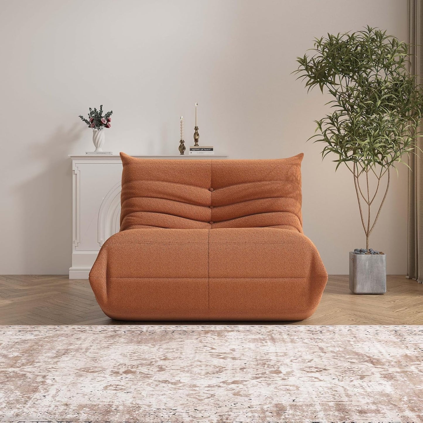 Bean Bag Chair for Adults,Comfy Togo Sofa Chair Bean Bag Oversize Couch Lounge Soft Teddy Material Furniture Gift,Orange