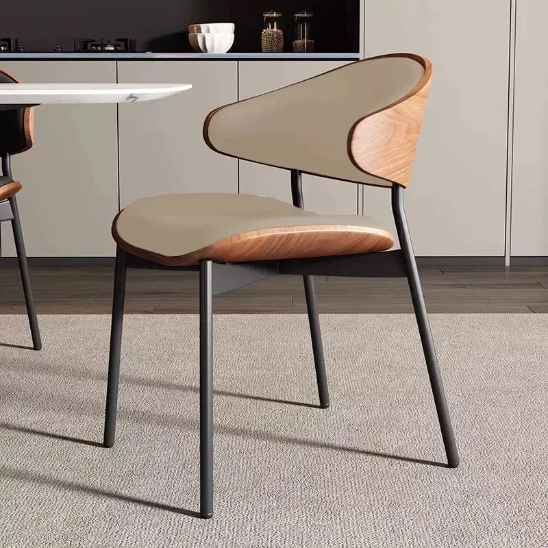 Italian Minimalist Retro Dining Chair Nordic Designer High-End Light Luxury Living Room Chair Reception and Negotiation Chair