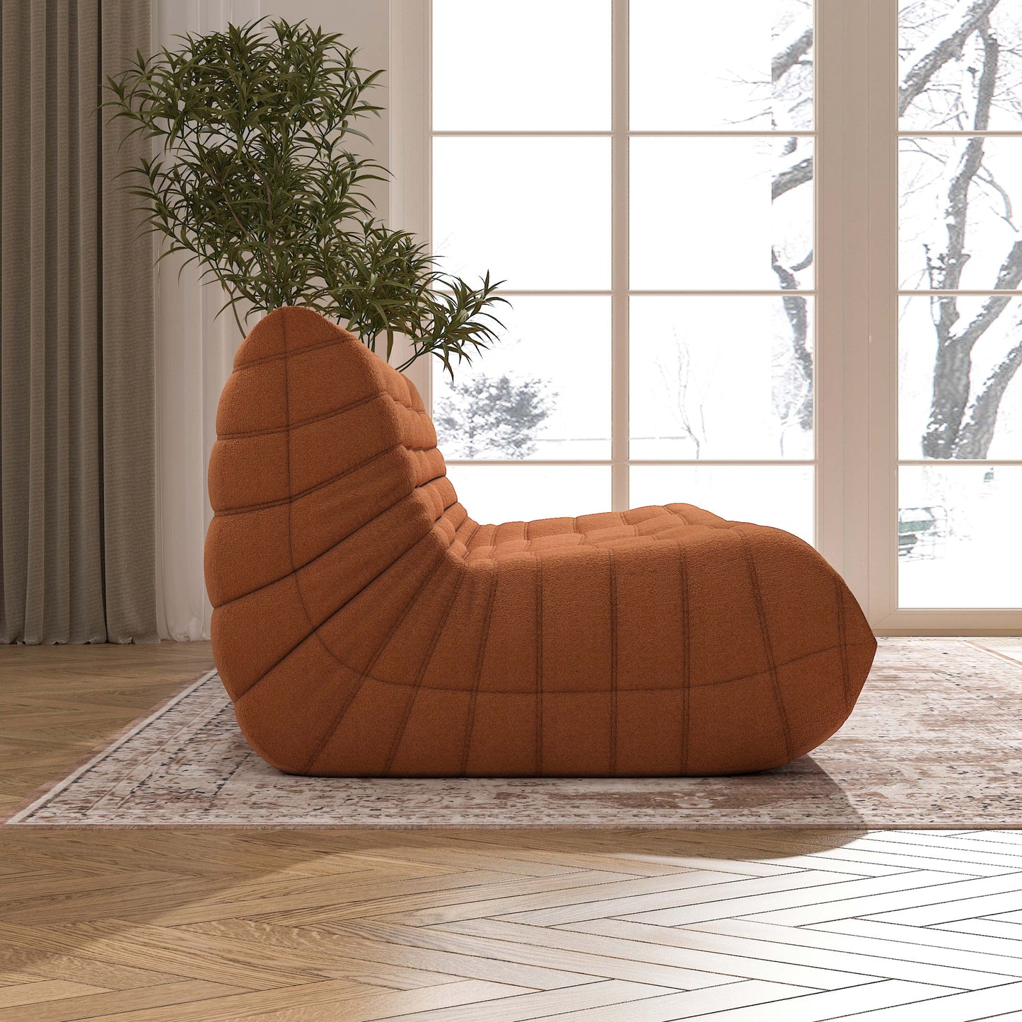 Bean Bag Chair for Adults,Comfy Togo Sofa Chair Bean Bag Oversize Couch Lounge Soft Teddy Material Furniture Gift,Orange