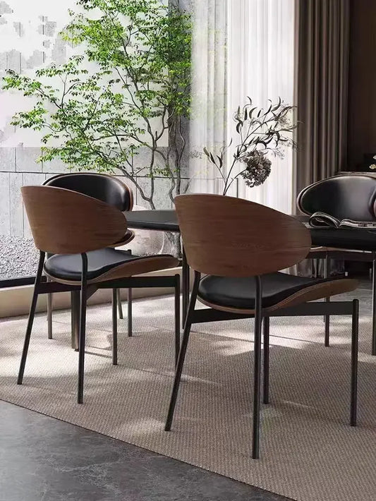 Italian Minimalist Retro Dining Chair Nordic Designer High-End Light Luxury Living Room Chair Reception and Negotiation Chair