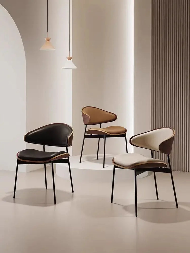 Italian Minimalist Retro Dining Chair Nordic Designer High-End Light Luxury Living Room Chair Reception and Negotiation Chair