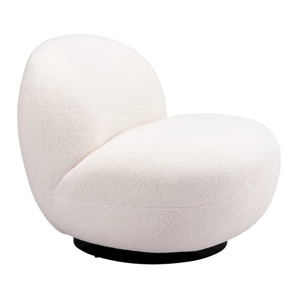 Ivory Haven: Myanmar-Inspired Cream Accent Chair
