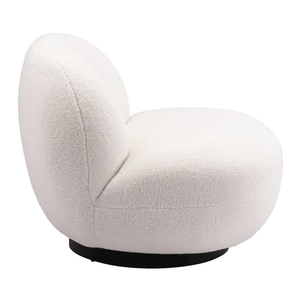 Ivory Haven: Myanmar-Inspired Cream Accent Chair