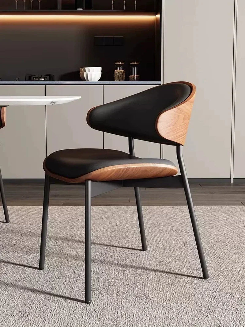 Italian Minimalist Retro Dining Chair Nordic Designer High-End Light Luxury Living Room Chair Reception and Negotiation Chair