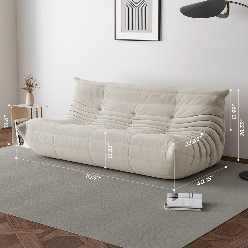 Armless Bean Bag Chair 3-Seat Togo Soft Armless Fireside Chair