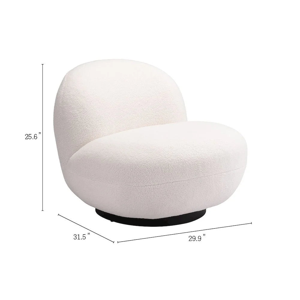 Ivory Haven: Myanmar-Inspired Cream Accent Chair