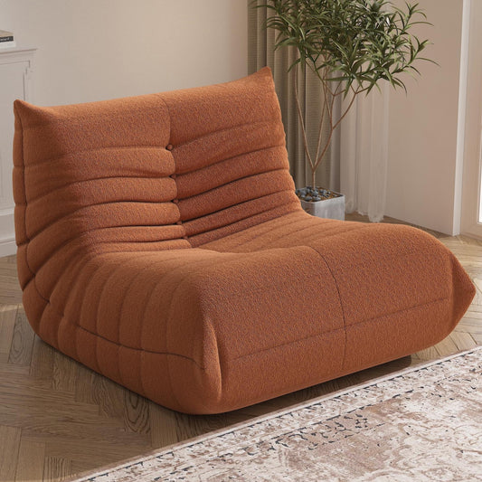 Bean Bag Chair for Adults,Comfy Togo Sofa Chair Bean Bag Oversize Couch Lounge Soft Teddy Material Furniture Gift,Orange