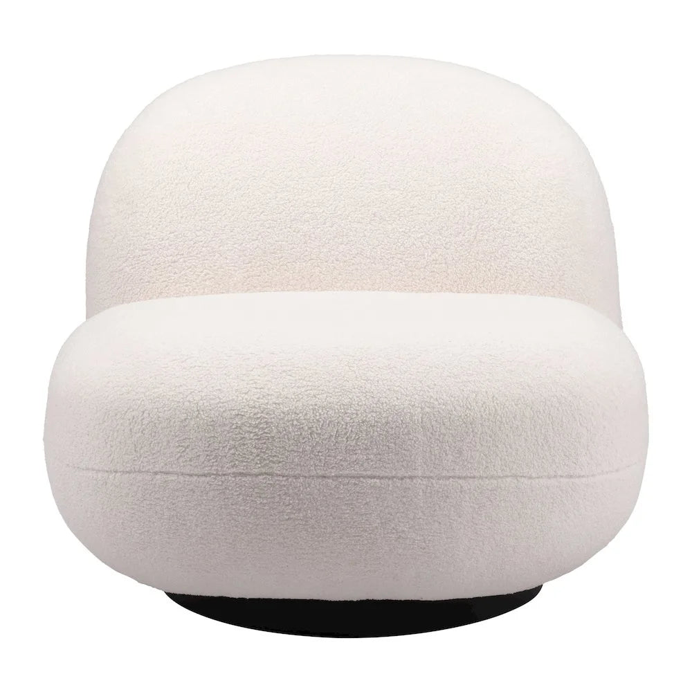 Ivory Haven: Myanmar-Inspired Cream Accent Chair
