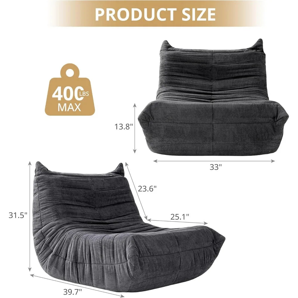 Bean Bag Chair Giant Bean Bag Chairs for Adults, Comfy Big Bean Bag Chairs with Memory Foam, Corduroy Stuff Floor Cushion Sofa