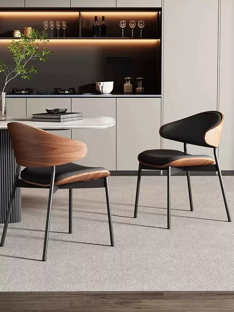 Italian Minimalist Retro Dining Chair Nordic Designer High-End Light Luxury Living Room Chair Reception and Negotiation Chair