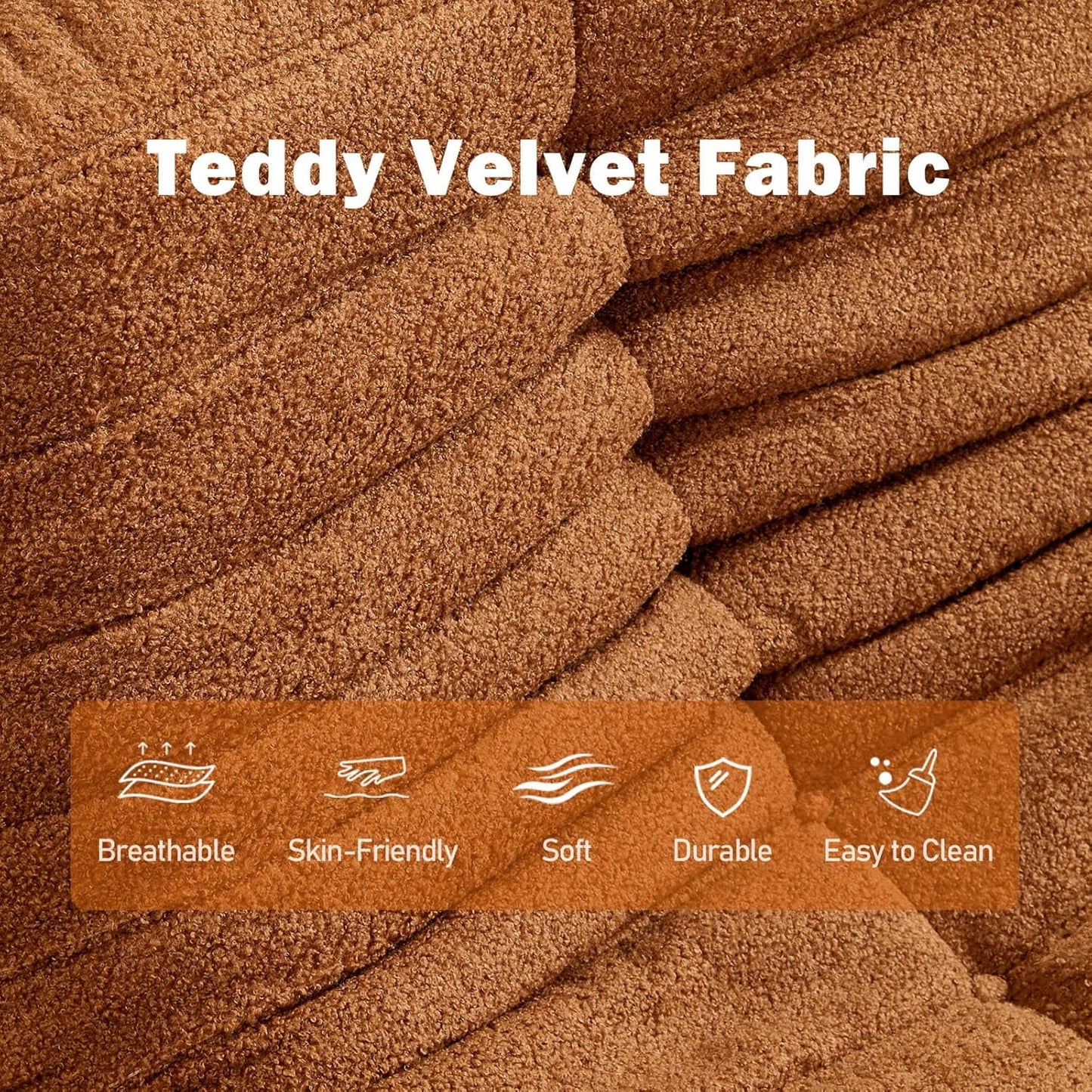 Bean Bag Chair for Adults,Comfy Togo Sofa Chair Bean Bag Oversize Couch Lounge Soft Teddy Material Furniture Gift,Orange