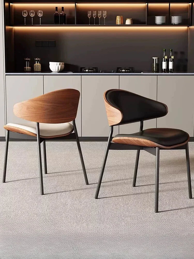 Italian Minimalist Retro Dining Chair Nordic Designer High-End Light Luxury Living Room Chair Reception and Negotiation Chair
