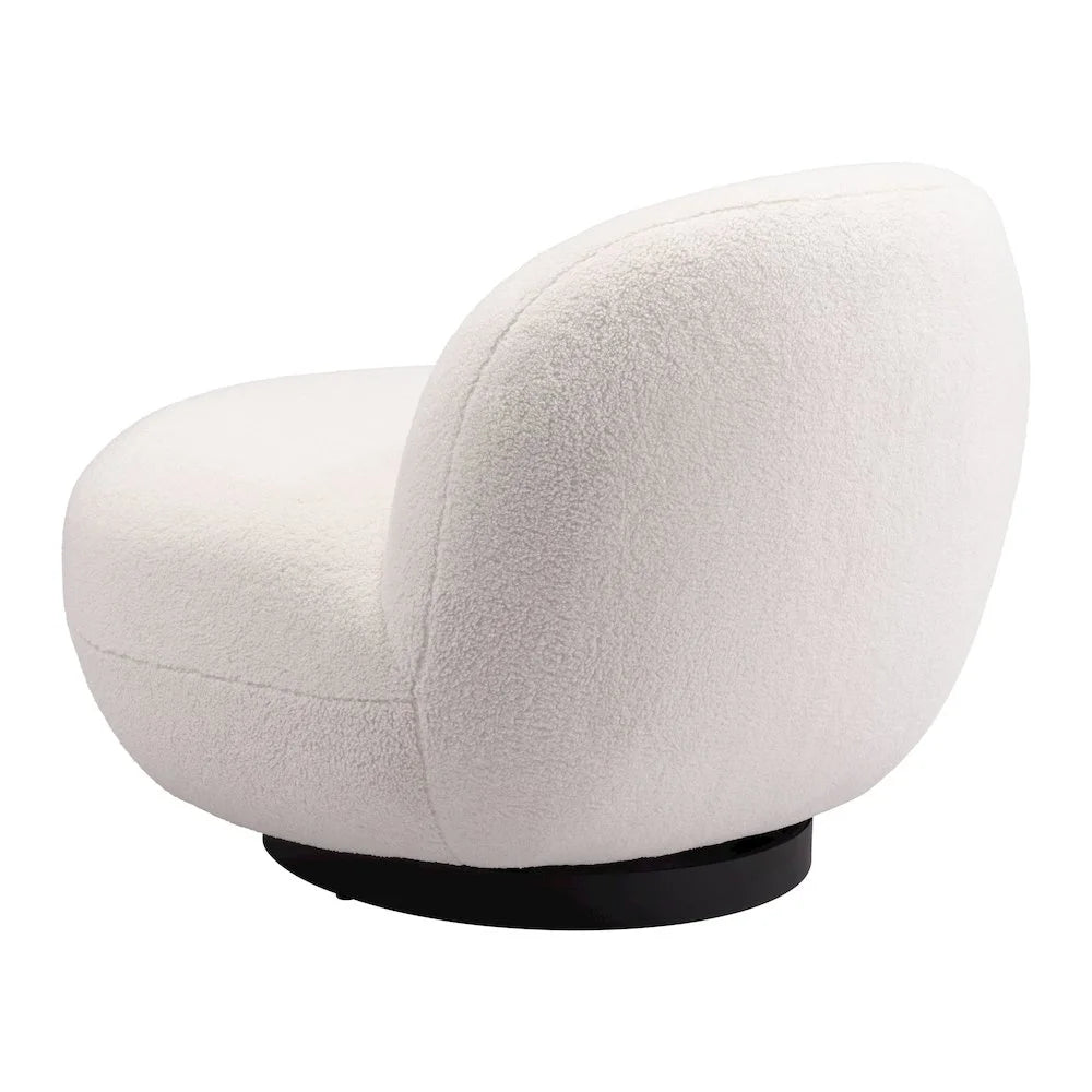 Ivory Haven: Myanmar-Inspired Cream Accent Chair