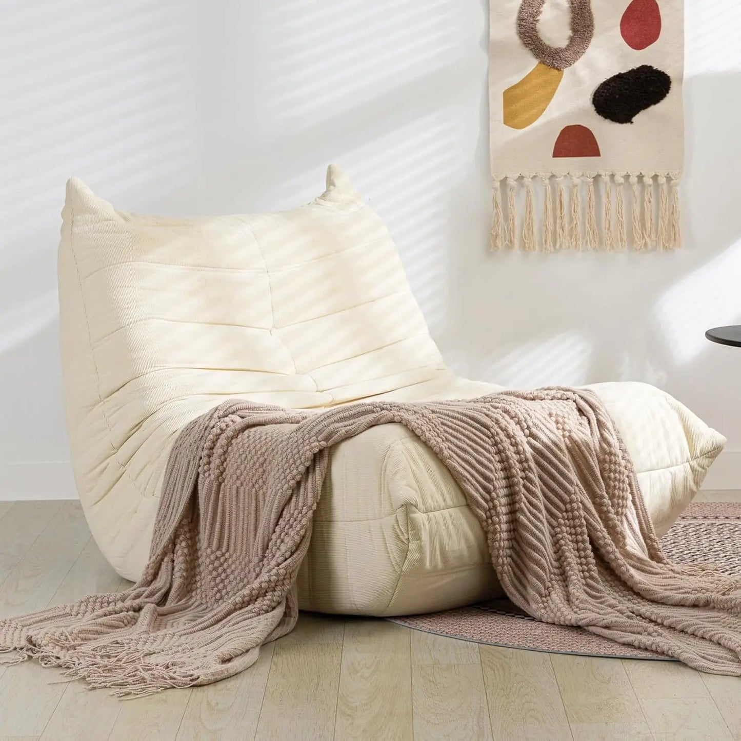 Bean Bag Chair Giant Bean Bag Chairs for Adults, Comfy Big Bean Bag Chairs with Memory Foam, Corduroy Stuff Floor Cushion Sofa