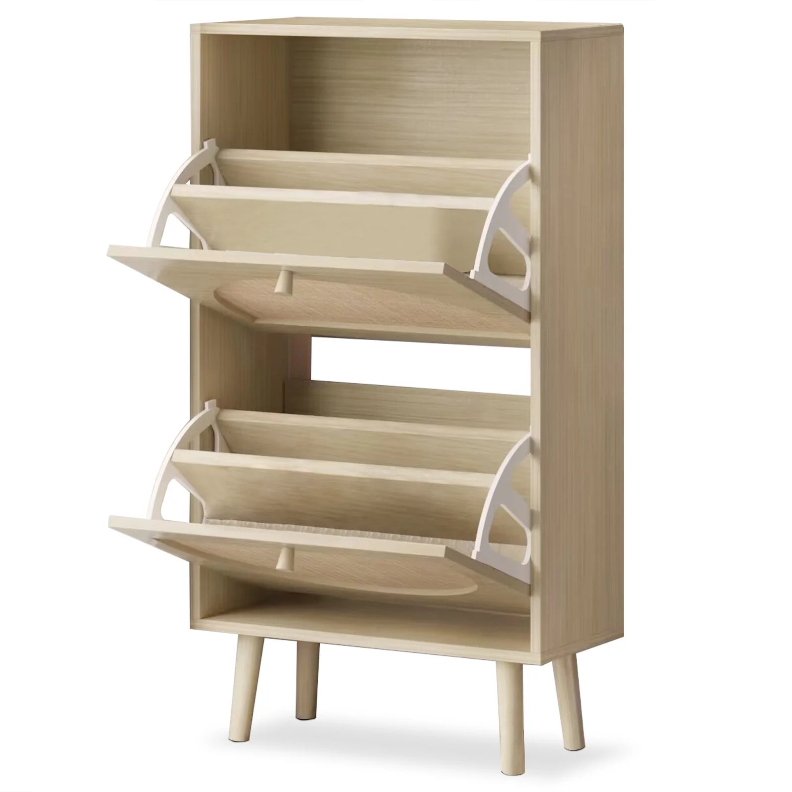 “Maison Rotin – French Woven Rattan Shoe Console”