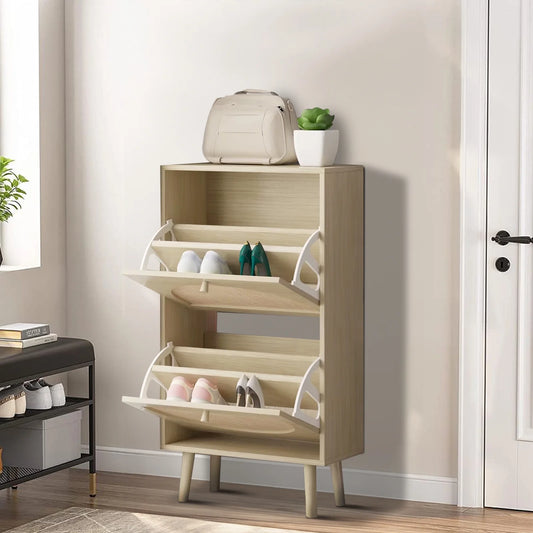 “Maison Rotin – French Woven Rattan Shoe Console”