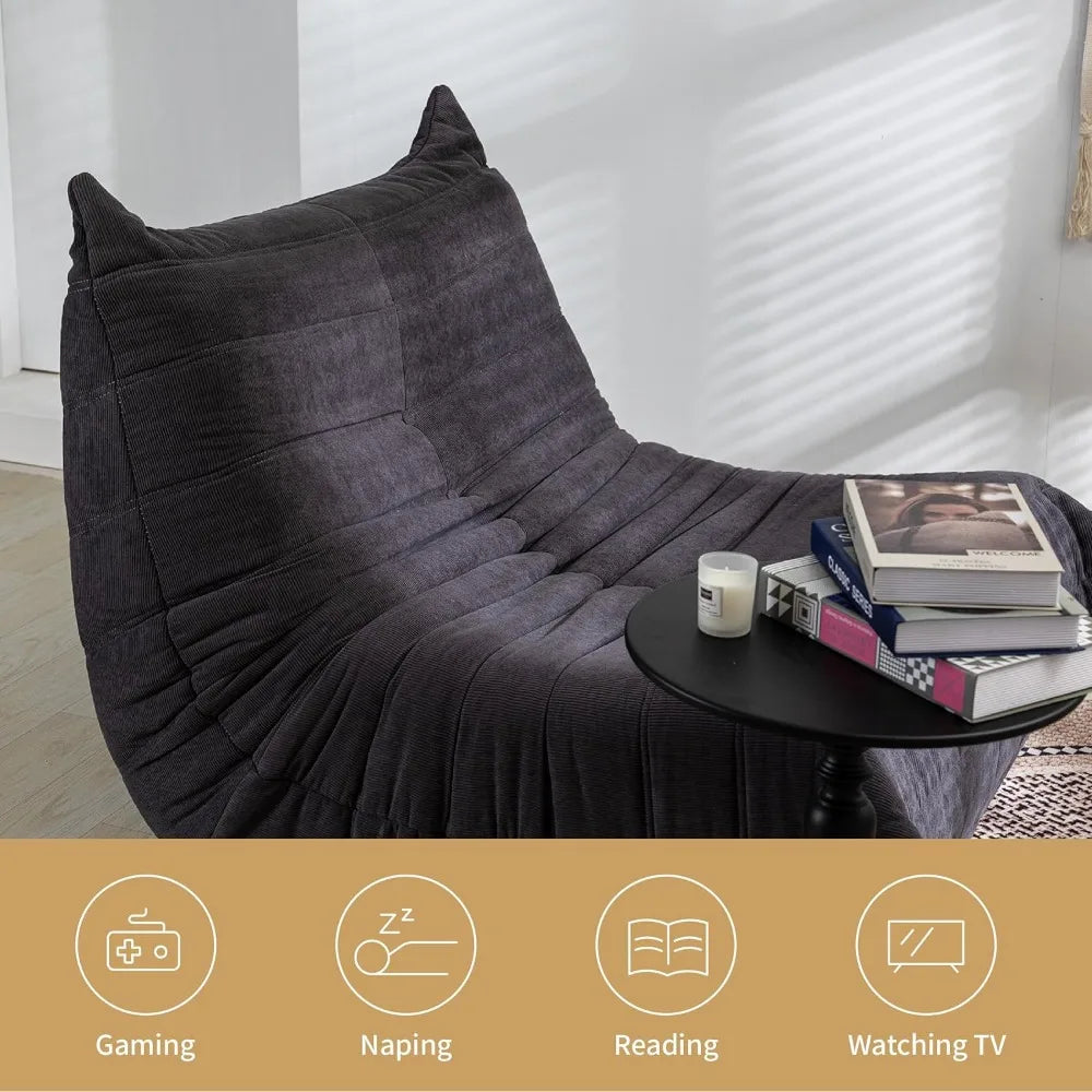 Bean Bag Chair Giant Bean Bag Chairs for Adults, Comfy Big Bean Bag Chairs with Memory Foam, Corduroy Stuff Floor Cushion Sofa