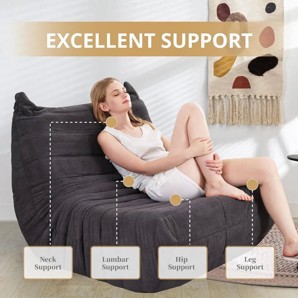 Bean Bag Chair Giant Bean Bag Chairs for Adults, Comfy Big Bean Bag Chairs with Memory Foam, Corduroy Stuff Floor Cushion Sofa